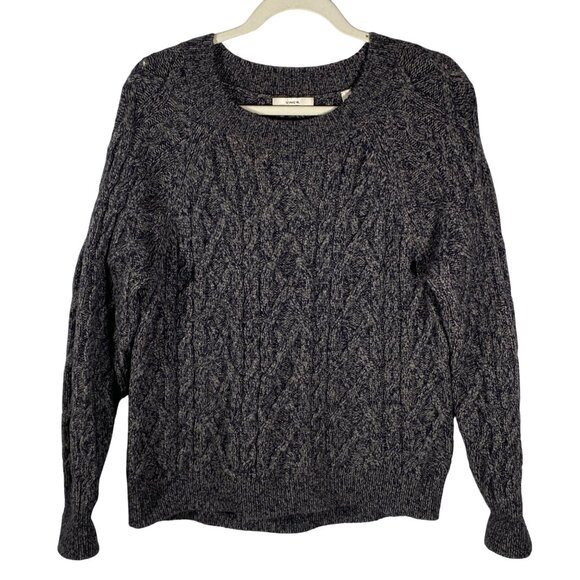 Vince Cable Knit chunky Sweater S Gray blue Merino Cashmere Blend fisherman - Picture 3 of 11